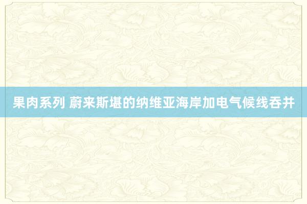 果肉系列 蔚来斯堪的纳维亚海岸加电气候线吞并