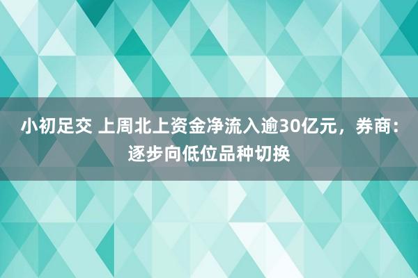 小初足交 上周北上资金净流入逾30亿元，券商：逐步向低位品种切换