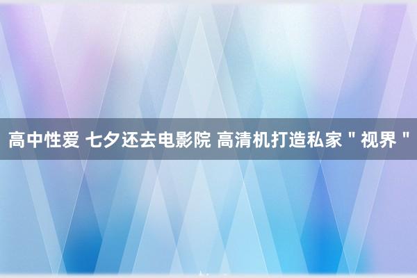 高中性爱 七夕还去电影院 高清机打造私家＂视界＂